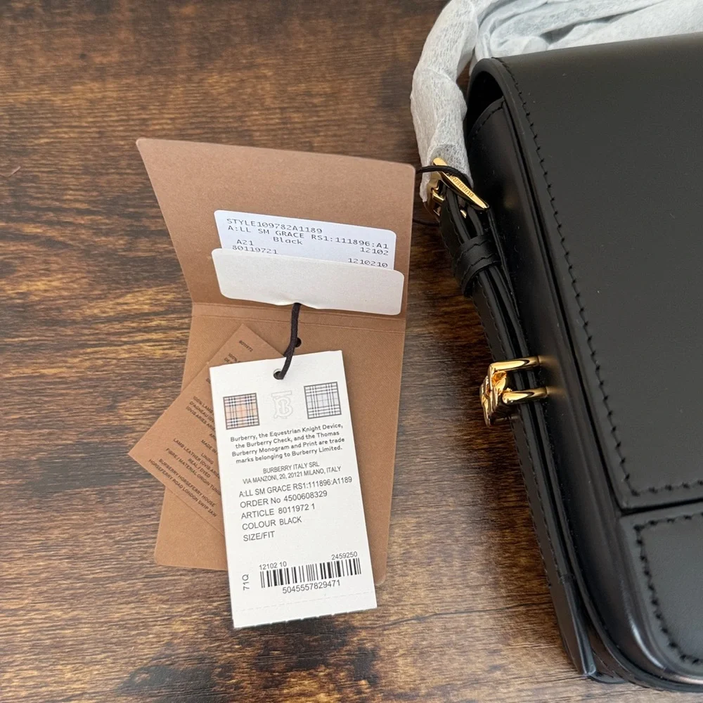 Burberry Grace Black Leather Bag